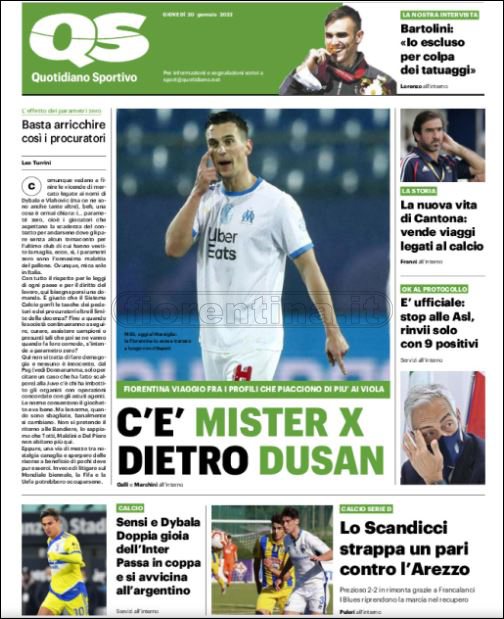 Quotidiani: le prime pagine di Qs, Gazzetta, CorSport, Stadio e Tuttosport