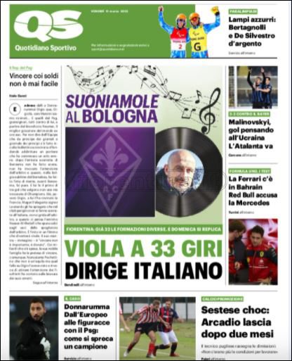 Quotidiani: le prime pagine di Qs, Gazzetta, CorSport, Stadio e Tuttosport