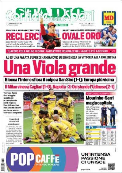 Quotidiani: le prime pagine di Qs, Gazzetta, CorSport, Stadio e Tuttosport