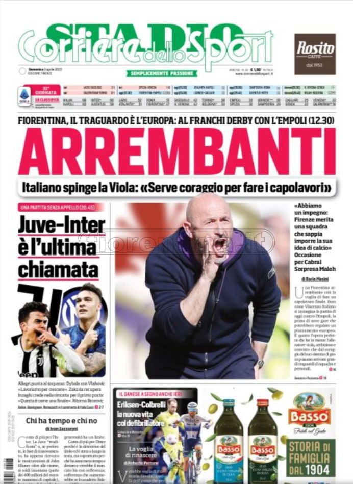 Quotidiani: la prima pagina di Qs, Stadio, Gazzetta, Corriere dello Sport, Tuttosport