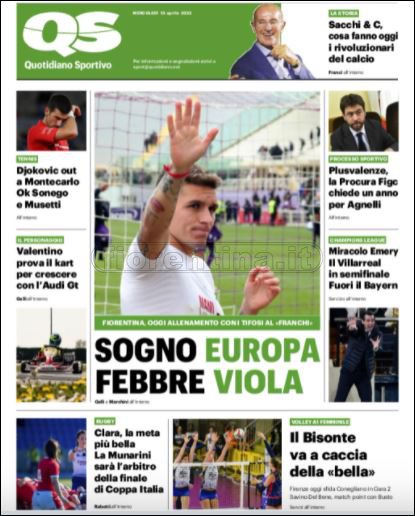 Quotidiani: le prime pagine di Qs, Gazzetta, CorSport, Stadio e Tuttosport