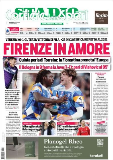 Quotidiani: le prime pagine di Qs, Gazzetta, CorSport, Stadio e Tuttosport