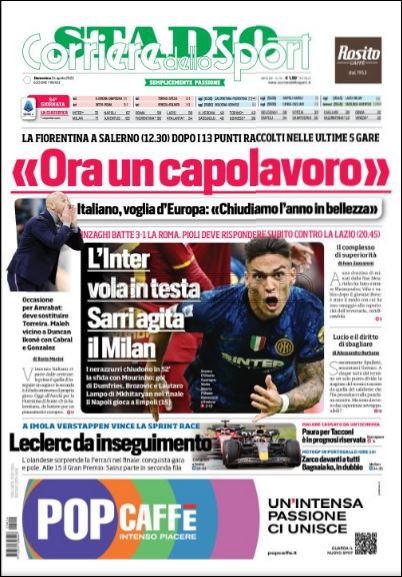 Quotidiani: le prime pagine di Qs, Gazzetta, CorSport, Stadio e Tuttosport