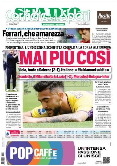 Quotidiani: le prime pagine di Qs, Gazzetta, CorSport, Stadio e Tuttosport
