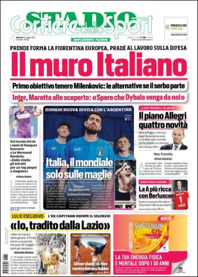 Quotidiani: le prime pagine di Qs, Gazzetta, CorSport, Stadio e Tuttosport