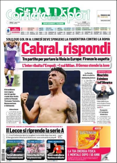 Quotidiani: le prime pagine di Qs, Gazzetta, CorSport, Stadio e Tuttosport