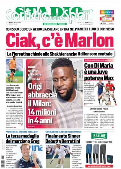 Quotidiani: le prime pagine di Qs, Gazzetta, CorSport, Stadio e Tuttosport