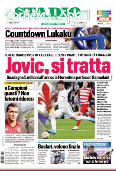 Quotidiani: le prime pagine di Qs, Gazzetta, CorSport, Stadio e Tuttosport