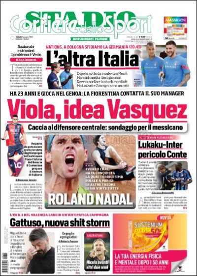 Quotidiani: le prime pagine di Qs, Gazzetta, CorSport, Stadio e Tuttosport