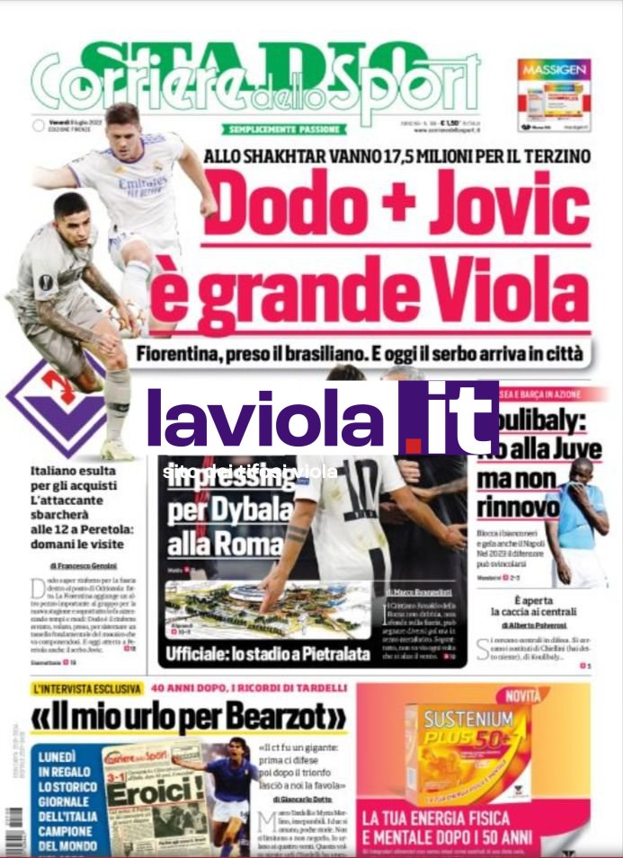 Quotidiani: la prima pagina di Qs, Stadio, Gazzetta, Corriere dello Sport, Tuttosport