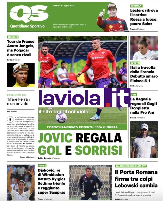 Quotidiani: le prime pagine di Qs, Gazzetta, CorSport, Stadio e Tuttosport