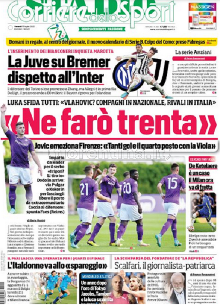 Quotidiani: la prima pagina di Qs, Stadio, Gazzetta, Corriere dello Sport, Tuttosport