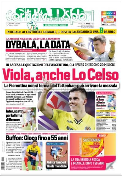Quotidiani: le prime pagine di Qs, Gazzetta, CorSport, Stadio e Tuttosport
