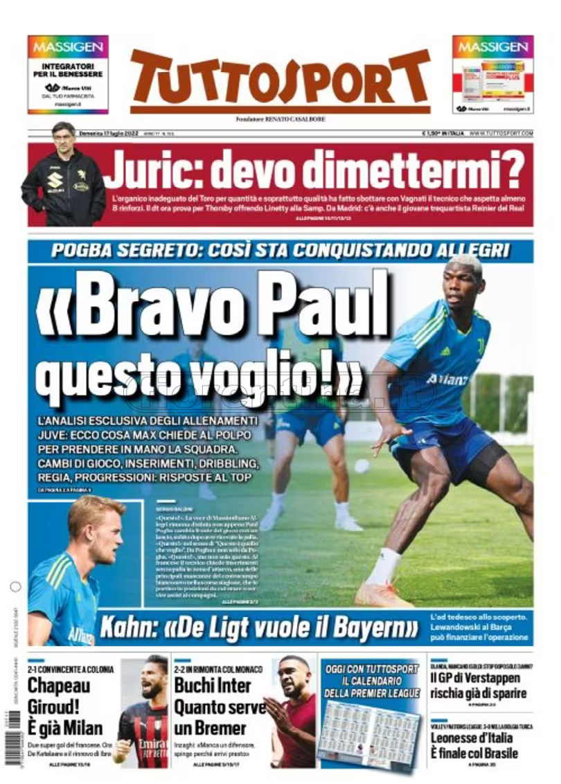 Quotidiani: la prima pagina di Qs, Stadio, Gazzetta, Corriere dello Sport, Tuttosport