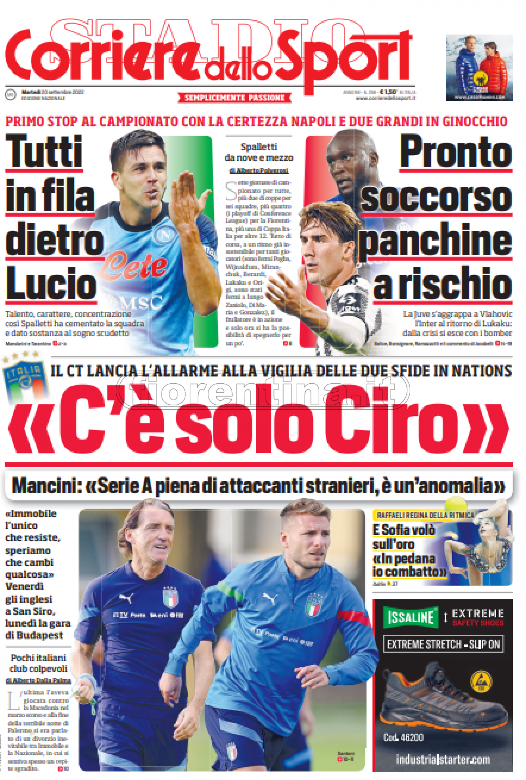 Quotidiani: la prima pagina di Qs, Stadio, Gazzetta, Corriere dello Sport, Tuttosport