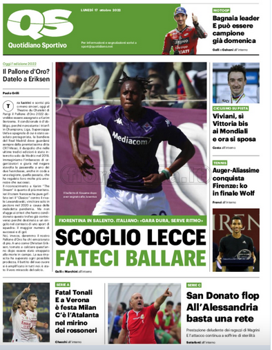 Quotidiani: la prima pagina di Qs, Stadio, Gazzetta, Corriere dello Sport, Tuttosport