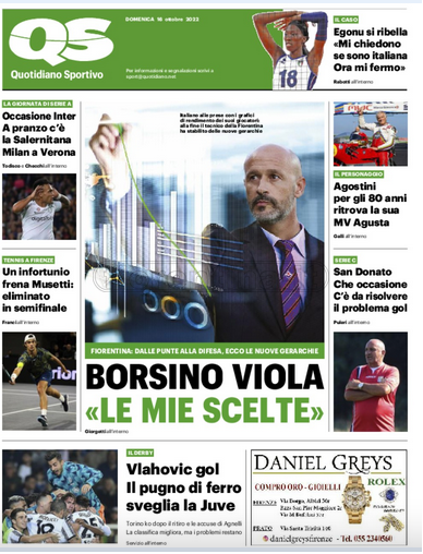 Quotidiani: la prima pagina di Qs, Stadio, Gazzetta, Corriere dello Sport, Tuttosport