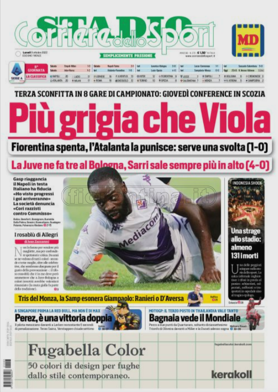 Quotidiani: le prime pagine di Qs, Gazzetta, CorSport, Stadio e Tuttosport