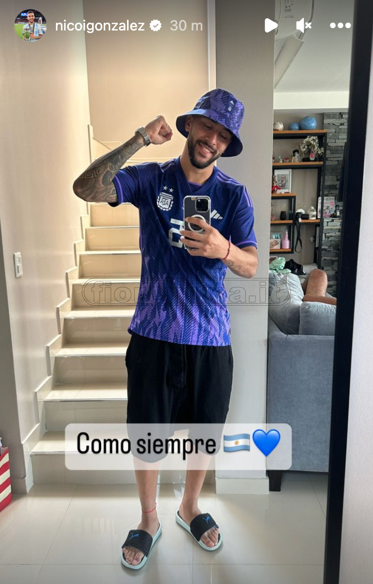 Nico Gonzalez, immancabile il supporto social all'Argentina (FOTO)