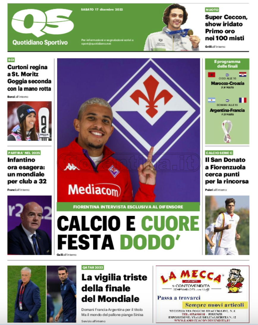 Quotidiani: la prima pagina di Qs, Stadio, Gazzetta, Corriere dello Sport, Tuttosport