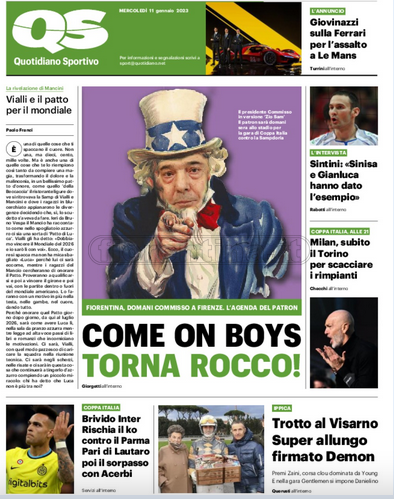 Quotidiani: la prima pagina di Qs, Stadio, Gazzetta, Corriere dello Sport, Tuttosport