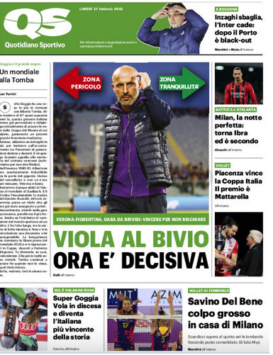 Quotidiani: la prima pagina di Qs, Stadio, Gazzetta, Corriere dello Sport, Tuttosport