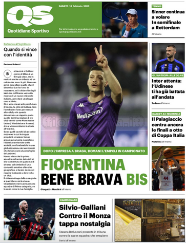 Quotidiani: la prima pagina di Qs, Stadio, Gazzetta, Corriere dello Sport, Tuttosport