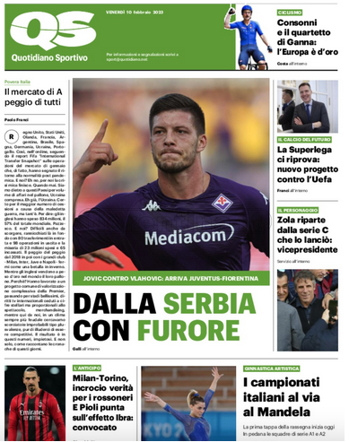 Quotidiani: la prima pagina di Qs, Stadio, Gazzetta, Corriere dello Sport, Tuttosport