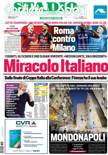 Quotidiani: la prima pagina di Qs, Stadio, Gazzetta, Corriere dello Sport, Tuttosport