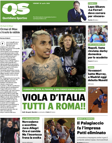 Quotidiani: la prima pagina di Qs, Stadio, Gazzetta, Corriere dello Sport, Tuttosport