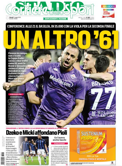 Quotidiani: la prima pagina di Qs, Stadio, Gazzetta, Corriere dello Sport, Tuttosport