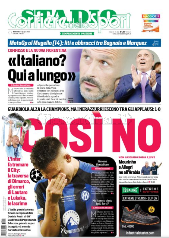 Quotidiani: la prima pagina di Qs, Stadio, Gazzetta, Corriere dello Sport, Tuttosport