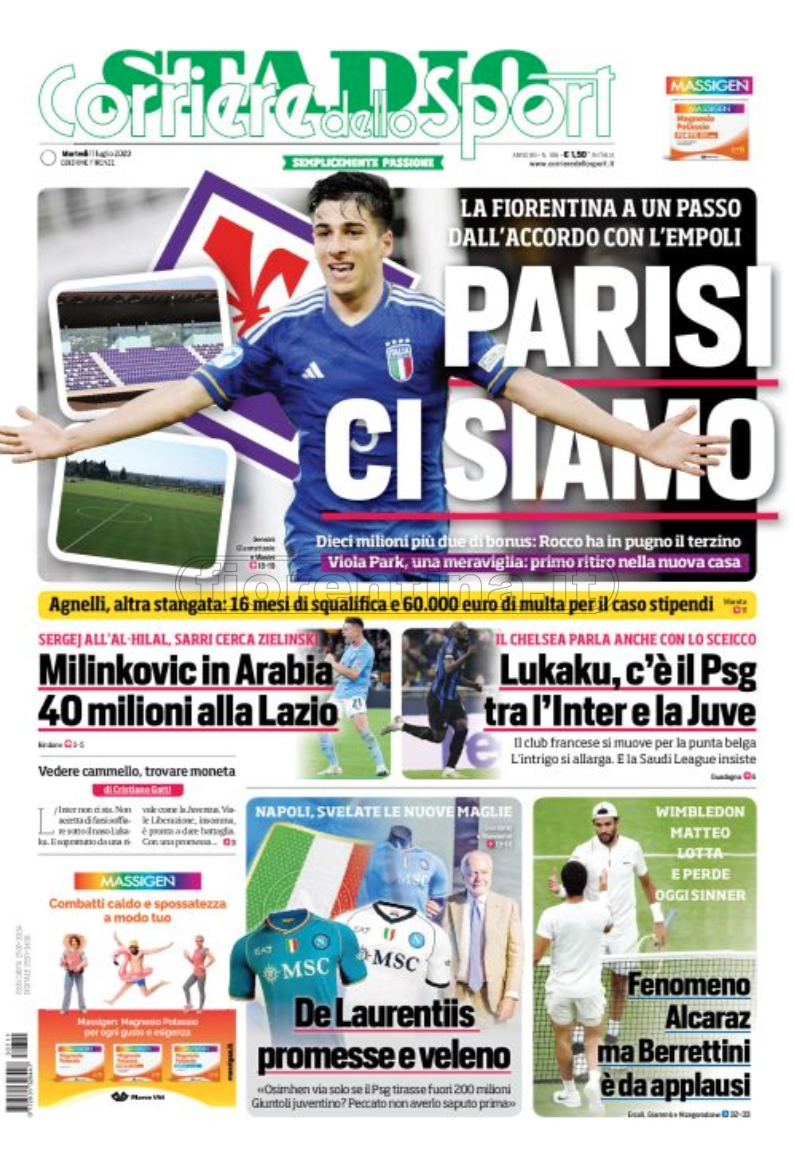 Quotidiani: la prima pagina di Qs, Stadio, Gazzetta, Corriere dello Sport, Tuttosport