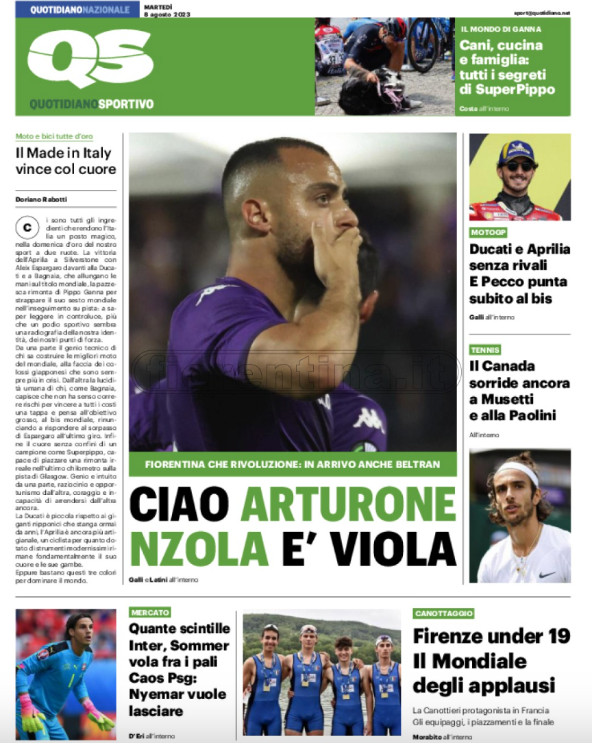 Quotidiani: la prima pagina di Qs, Stadio, Gazzetta, Corriere dello Sport, Tuttosport