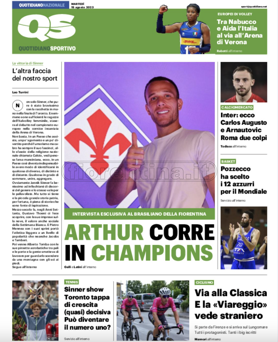 Quotidiani: le prime pagine di QS, Gazzetta, CorSport, Stadio e Tuttosport