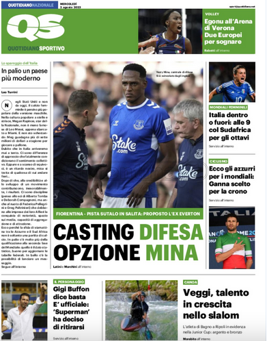 Quotidiani: la prima pagina di Qs, Stadio, Gazzetta, Corriere dello Sport, Tuttosport