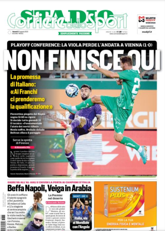 Quotidiani: le prime pagine di Qs, Stadio, Gazzetta, Corriere dello Sport, Tuttosport