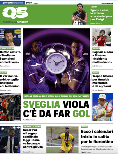 Quotidiani: la prima pagina di Qs, Stadio, Gazzetta, Corriere dello Sport, Tuttosport