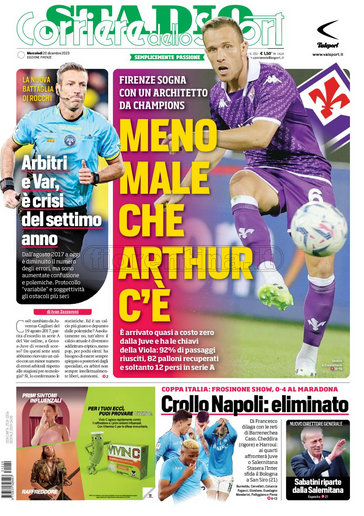 Quotidiani: la prima pagina di Qs, Stadio, Gazzetta, Corriere dello Sport, Tuttosport