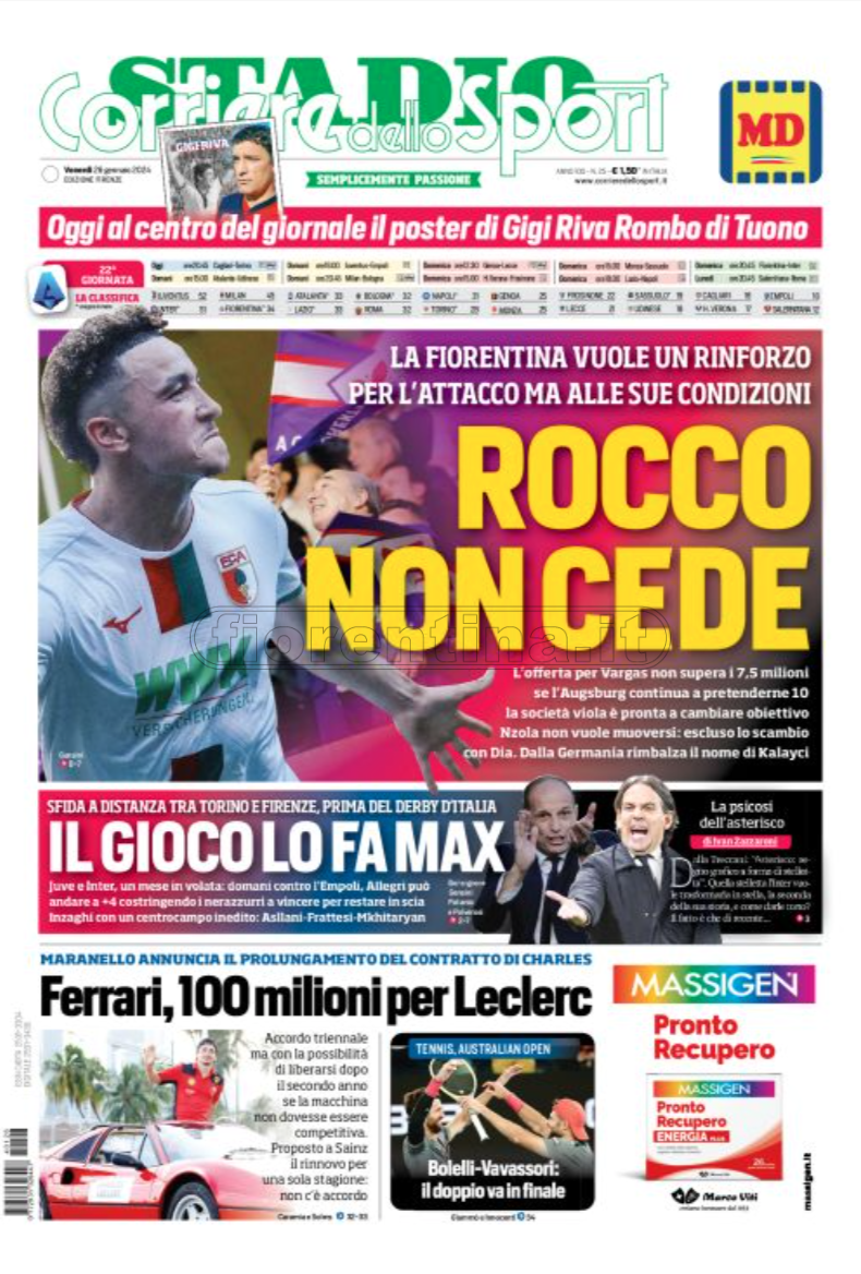 Quotidiani: la prima pagina di Qs, Stadio, Gazzetta, Corriere dello Sport, Tuttosport