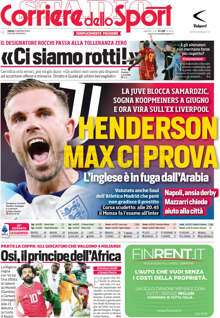 Quotidiani: le prime pagine di Qs, Gazzetta, CorSport, Stadio e Tuttosport