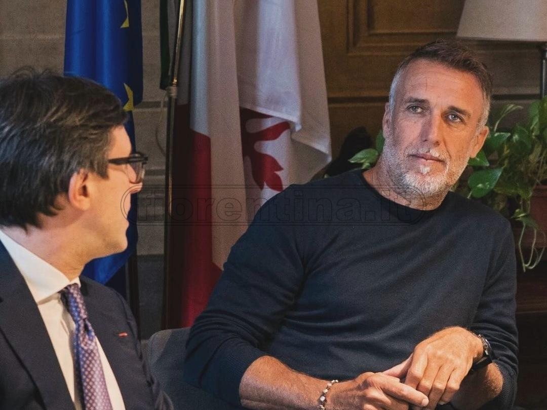 Nardella incontra Batistuta e Antognoni: "Illustrato il progetto del nuovo stadio" (FOTO)
