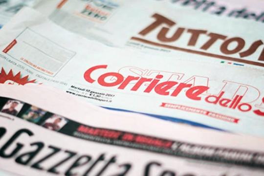 Quotidiani: le prime pagine di Qs, Gazzetta, CorSport, Stadio e Tuttosport